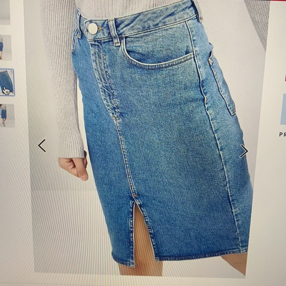 NWT ASOS Denim Pencil Skirt in Mid Wash - Picture 8 of 10